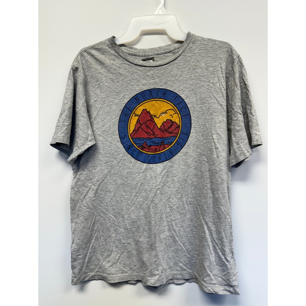 The North Face Heather Gray Graphic T-Shirt Boys XL 18-20 Fits Women S/M